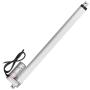 Justech 12V Linear Actuator 400mm 16 Inch Linear Motor 1000N Stroke Linear Actuator with Mounting Brackets for Car RV Electric Door Opener Industrial Machinery Clean Vessel Cargo Medical Window-Silver