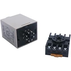 TWTADE Timer Relay DC 12V 8 Pins AH3-3 0-60s Delay Relay with Base I-049