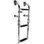 Artilife Boat Foldable Stainless Steel 3 Step Ladder Marine Pontoon Ladder Polished 2 + 1 Step with Rubber Grip & Mounting Screws