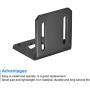 MECCANIXITY Motor Bracket Motor Mounting Holder 53x50x51mm Black for 42mm NEMA 17 Stepper Motor with Screws