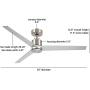 Noble Home Modern Industrial Ceiling Fan with Remote Control, 54 Inch | Quiet DC Motor with 6 Speeds | Contemporary 3 Blade Propeller Design | Downrod Included for Hanging, Brushed Nickel