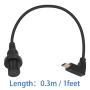 Duttek USB C Panel Mount Cable, 270 Degree Gold Plated USB C Male to Female Mount Extension Dash Flush Cable, USB C Extension Cable for Car, Boat, Motorcycle, Truck .30cm/12inch