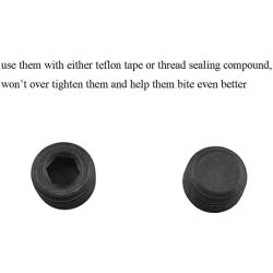 Hahiyo 1/4 Inches NPT Hex Socket Plug Smooth Threads Seal Tight Allen Head Carbon Steel Pipe Fitting Bright Finish Multi Function 5 Pieces for Motor Drainage Hole Water Line Empty Ports