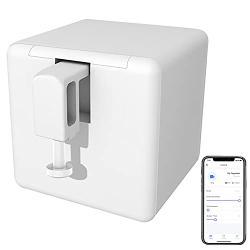 Smart Switch Button Pusher: Wireless App or Timer Control, No Wiring, Smart Bluetooth Fingerbot for Light Switch Doorbell Coffee Maker Fan, Add Gateway Compatible with Alexa, Google Home (White)
