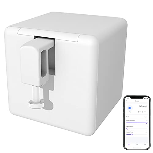 Smart Switch Button Pusher: Wireless App or Timer Control, No Wiring, Smart Bluetooth Fingerbot for Light Switch Doorbell Coffee Maker Fan, Add Gateway Compatible with Alexa, Google Home (White)