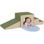 Factory Direct Partners SoftScape Single Tunnel Play Foam Climber Plus, Beginner Toddler Soft Structure for Active Playtime (5-Piece Set) - Earthtone