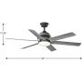 Kaysville Collection 6-Blade Grey Weathered Wood 56-Inch DC Motor LED Urban Industrial Ceiling Fan