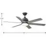 Kaysville Collection 6-Blade Grey Weathered Wood 56-Inch DC Motor LED Urban Industrial Ceiling Fan