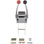 Seachoice Twin Lever Control, Chrome-Plated Brass, Red and Black Knobs, 8-5/16 In. Tall