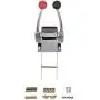 Seachoice Twin Lever Control, Chrome-Plated Brass, Red and Black Knobs, 8-5/16 In. Tall