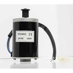 Unite MY6812 150W Watt 24V Volt DC Brush Electric Motor 3M Pulley Belt f Belt Drive Pulse Charger - Razor E100 Belt Drive Scooter DIY Kids Kart by Alfa Wheels (150W 24V)