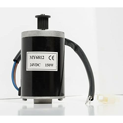 Unite MY6812 150W Watt 24V Volt DC Brush Electric Motor 3M Pulley Belt f Belt Drive Pulse Charger - Razor E100 Belt Drive Scooter DIY Kids Kart by Alfa Wheels (150W 24V)