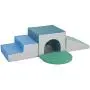 FDP SoftScape Single Tunnel Play Foam Climber Plus, Beginner Toddler Soft Structure for Active Playtime (5-Piece Set) - Contemporary