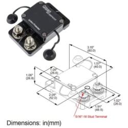 GLOSO E9A Waterproof Breaker Auto Reset for Car Truck RV Automotive Marine Boat Trolling Motor & Custom Wiring Audio Battery Protection (T1) Side by Side Stud IP67 Hi-Amp Circuit Breaker (50A)
