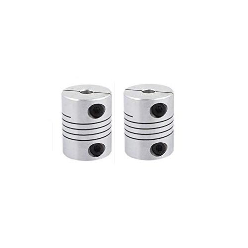 Xnrtop 5mm to 6mm Shaft Coupling 25mm Length 20mm Diameter Stepper Motor Coupler Aluminum Alloy Joint Connector for 3D Printer CNC Machine DIY Encoder(Pack of 2）