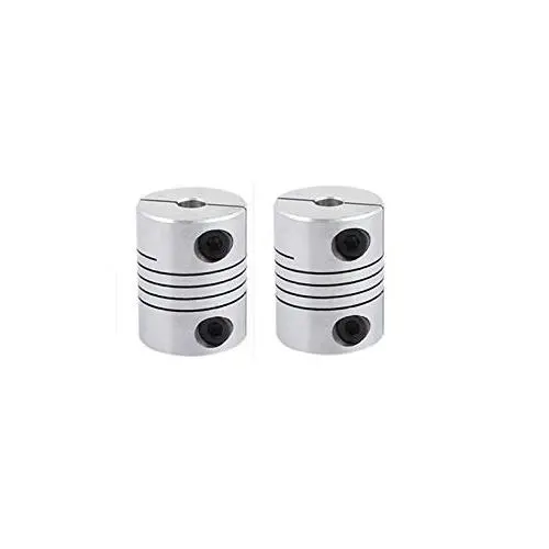 Xnrtop 5mm to 6mm Shaft Coupling 25mm Length 20mm Diameter Stepper Motor Coupler Aluminum Alloy Joint Connector for 3D Printer CNC Machine DIY Encoder(Pack of 2）