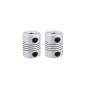 Xnrtop 5mm to 6mm Shaft Coupling 25mm Length 20mm Diameter Stepper Motor Coupler Aluminum Alloy Joint Connector for 3D Printer CNC Machine DIY Encoder(Pack of 2）