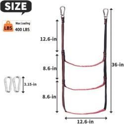 Boat Ladder, Rope Boat Ladder for Inflatable Boat, Kayak, Motorboat, Canoeing, Rope Boat Ladder with Reflective Strips, Easy to Carry Rope Ladder (3-Step)