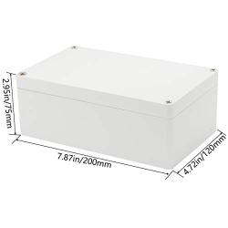Otdorpatio Project Box, Project Boxes Plastic Electric Project Case Junction Box Power Case for Electronic Project,White (7.87