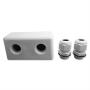 NUZAMAS Waterproof Twin/Double Cable Entry Gland Box for Solar Panel Satellite Aerial Caravan Motorhome RV Camping Van Boat UV-Resistant -White