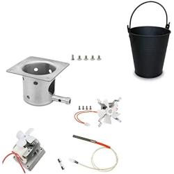 GRISUN Fire Burn Pot, Hot Rod Ignitor, Auger Motor and Grill Induction Fan Kit Replacement Parts Wood Pellet Grill Drip Grease Bucket