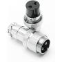 Eilumduo 2 Sets Aviation Connector 2P 10A GX20-2 Waterproof Metal Male Female Wire Panel Power Chassis Fittings Connector Aviation Plug Silve