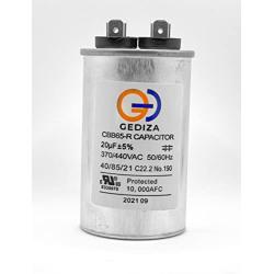 GEDIZA 20 uF 20 MFD ±5% 370/440V Dual Run Round Capacitor for HEVAC, A/C for Condenser Straight Cool or AC Motor and Fan Starting or Heat Pump A/C, Pool Pumps. Model CBB65. Guaranteed to Last 5 Years