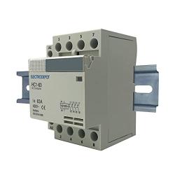 Electrodepot 60 Amp 4 Pole Normally Open Contactor, 110-120V Coil, Motor Load 40A, Lighting 63A Bundle with Slotted Steel Zinc Plated DIN Rail, 35 mm x 6 in – 1 Piece with 2#10 Screws