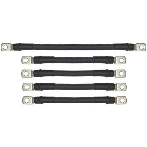 Aftermarket 1/0 Gauge Golf Cart Battery Cables Fits EZGO TXT PDS Medalist 36V 36 Volt Golf Carts(Battery Bank Wiring Cables Only) 5 Piece Set 1994 and Up
