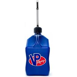 VP Racing Fuels 5 Gallon Square Motorsport Utility Jug Blue w/ 14 Inch Standard Hose. Features Close-Trimmed Cap and Neck for Tight Seal