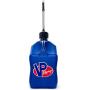 VP Racing Fuels 5 Gallon Square Motorsport Utility Jug Blue w/ 14 Inch Standard Hose. Features Close-Trimmed Cap and Neck for Tight Seal