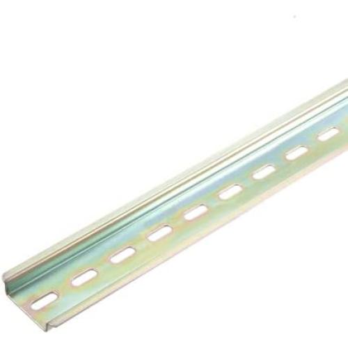Fielect DIN Rail Sloted Steel Mounting Guide 100cm x 35mm x 7.5mm, 1mm Thickness Bronze Tone