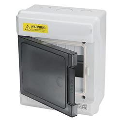 Distribution Protection Box, 7.9 x 6.5 x 3.9in Switching Circuit Breaker ABS IP66 Waterproof Transparent Cover Distribution Junction Box for Electrical, Communication(6 Way)