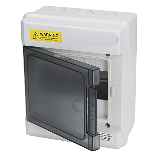 Distribution Protection Box, 7.9 x 6.5 x 3.9in Switching Circuit Breaker ABS IP66 Waterproof Transparent Cover Distribution Junction Box for Electrical, Communication(6 Way)