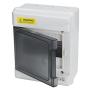 Distribution Protection Box, 7.9 x 6.5 x 3.9in Switching Circuit Breaker ABS IP66 Waterproof Transparent Cover Distribution Junction Box for Electrical, Communication(6 Way)