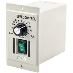 QWORK AC 110V 400W Knob Motor Speed Controller DC 0-90V Variable Adjustable Speed Regulator for 90V DC Motors