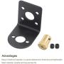 MECCANIXITY Motor Mounting Bracket Motor Holder 33x26x33mm Black with Screws and Hex Coupling for Motor