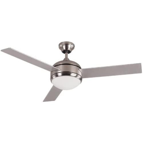 Canarm LTD Calibre BPT 48 Frosted Glass 1 Bulb Light Kit, 48-Inch Ceiling Fan with 3 Blades, Grey/White