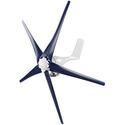Windmill Generator 800W Small Wind Turbines Kit 5-Blade Wind Turbine Motor with Charge Controller for Home Use Boat-Blue 24v