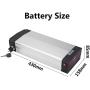 Jieoto E-Bike Lithium-ion Battery 36V 15Ah Electric Bicycle Kit with Rear Carrier + USB Port + Charger, Electric Bike Battery for 200W 350W 500W 650W Motor