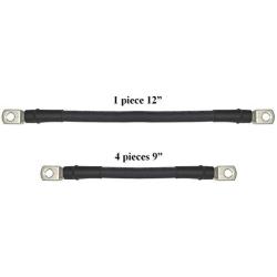 Aftermarket 1/0 Gauge Golf Cart Battery Cables Fits EZGO TXT PDS Medalist 36V 36 Volt Golf Carts(Battery Bank Wiring Cables Only) 5 Piece Set 1994 and Up