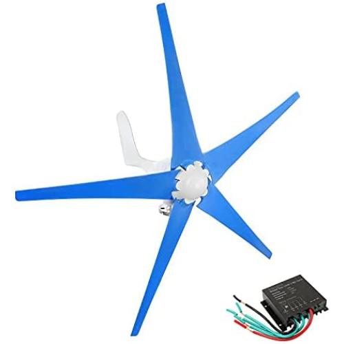 Dyna-Living Wind Turbine Generator Kit 500W AC 24V 5-Blade Wind Turbine Motor with Charge Controller Power Generation Kit for Home Use Boat or Industrial Energy(Not Included mast)