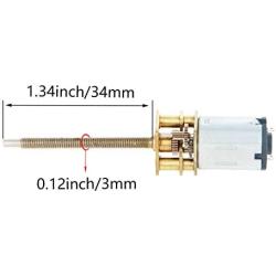 Jutagoss N20 Speed Reduction Gear Motor with M3x34mm Lead Screw Thread Shaft DC 3V 300RPM for DIY Mobile Robot,Smart Cars Project 1Pcs