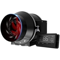 Inline Duct Fan with Temperature Humidity Controller, Dr.thermal Quiet 4” inline fan,PWM- EC-motor, Quiet 28dBA,Ventilation Exhaust Fan for Grow Tents, Hydroponics etc.