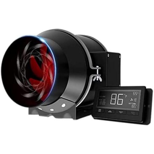 Inline Duct Fan with Temperature Humidity Controller, Dr.thermal Quiet 4” inline fan,PWM- EC-motor, Quiet 28dBA,Ventilation Exhaust Fan for Grow Tents, Hydroponics etc.