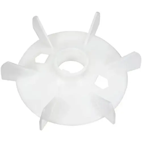 uxcell Motor Fan Blade 215mmx43mm Round Shape Bore White Engineering Plastic with 6 Vanes