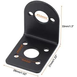MECCANIXITY Motor Mounting Bracket Motor Holder 31x26x33mm Black with Screws for Motor 6 Pack