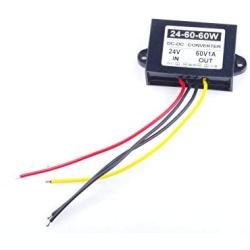 KNACRO DC 60V 1A DC 24V Step up to 60V Converter Regulator 1A 60W Power Supply Adapter for Motor Car Truck Vehicle Boat Solar System etc.(Accept DC 18V-36V Inputs)