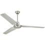 Ciata Lighting Garage Ceiling Fan, Shop Ceiling Fan, Commercial Ceiling Fan, Industrial 56 Inch Three Blade Indoor Ceiling Fan, with Steel Blades - Brushed Nickel