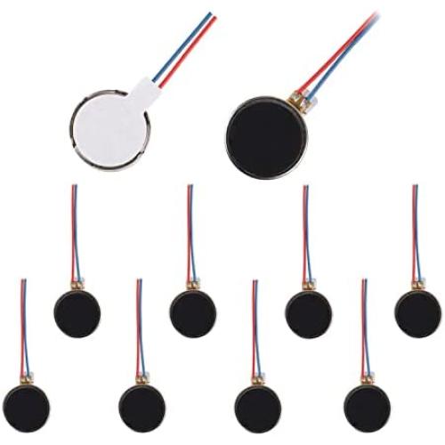 BOJACK 10PCS Mini Vibration Motors DC 3V 12000rpm 10mmx3mm Flat Coin Button-Type Micro DC Vibrating Motor for Mobile Cell Phone Pager Tablet Household Appliances
